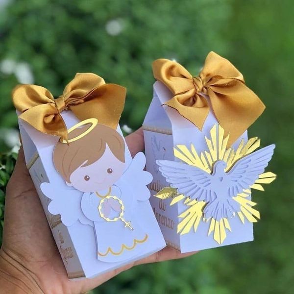 4 cajitas candy bar personalizadas bautizo comunion