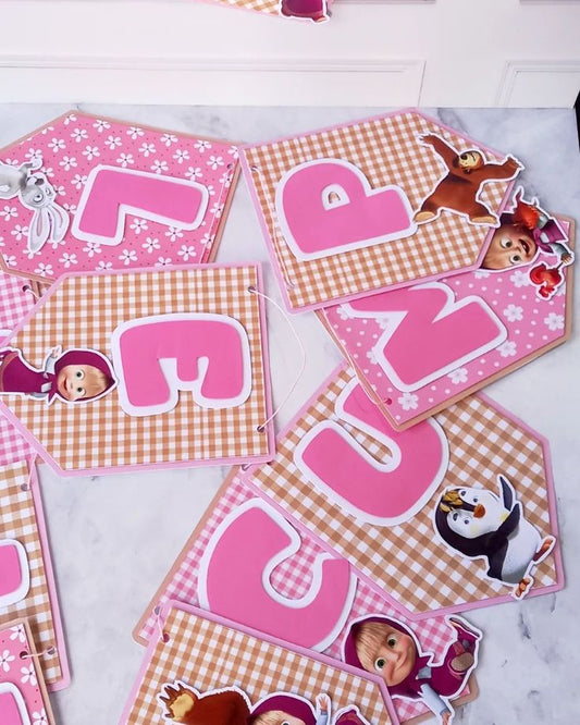 banderin sencillo personalizado cualquier tematica y colores precio por letra